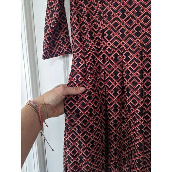Jude Connally Brynn Trellis Trip Dress women's size XS crimson black fit & flare - Picture 4 of 6